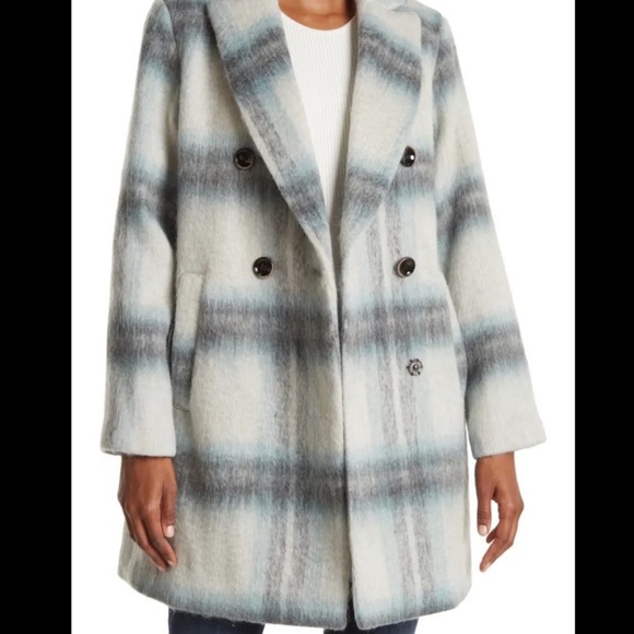 Halogen Plaid Coat NWOT